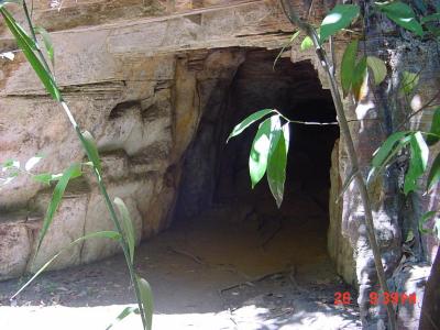 Entrance to the Jim Jim cave (big enough to walk upright)
