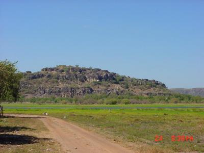 Oenpelli rock outcrop in Arnhem land.  Has some aboriginal art and oenpelli pythons are supposed to be common here.