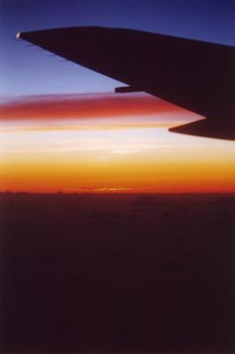 airplane sunset