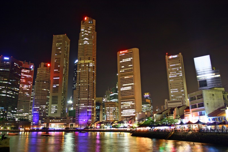 Another angle of Boat Quay buildings