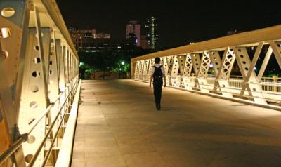 Alone on the bridge