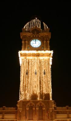 Lighted clock tower