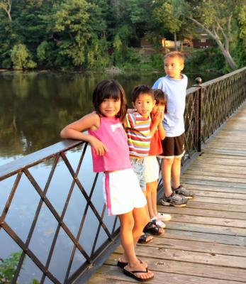 june 24 kids on bridge