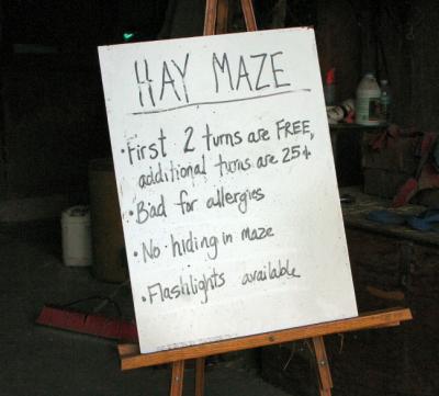 july 7 hay maze sign