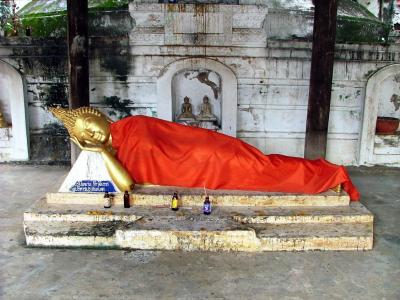 Sleeping Buddha and Red Bull Offerings