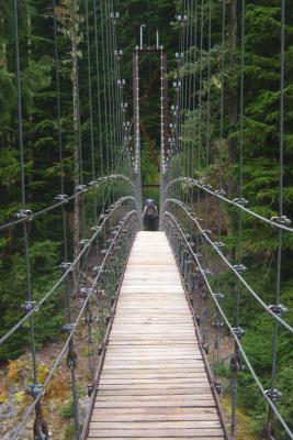 Steve coming across the bridge