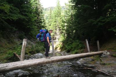 Carol crossing another stream