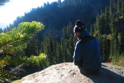 Enjoying the sun on a cold morning at Indian Bar