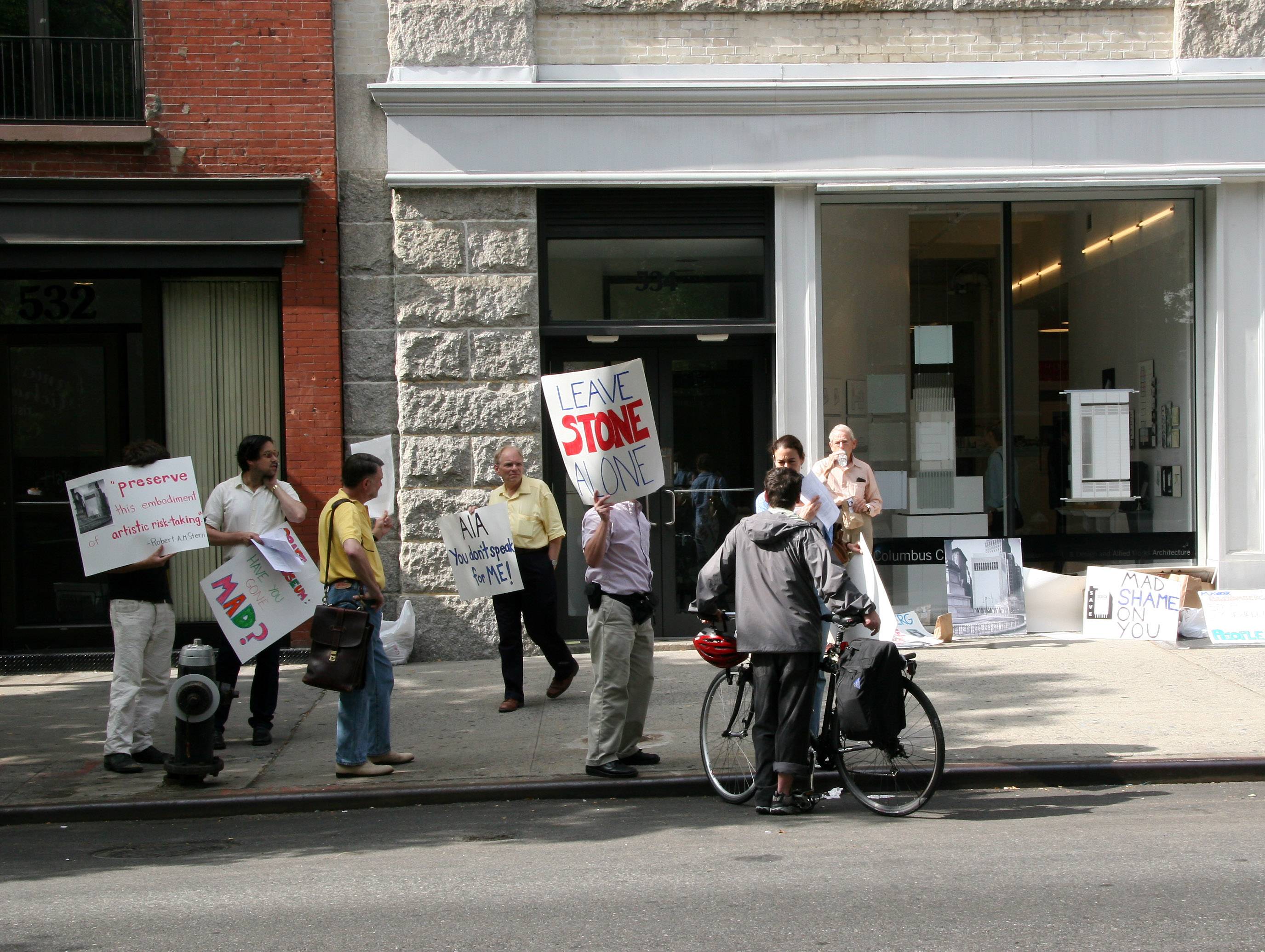 Protesting Architectural Plans for Columbus Circle