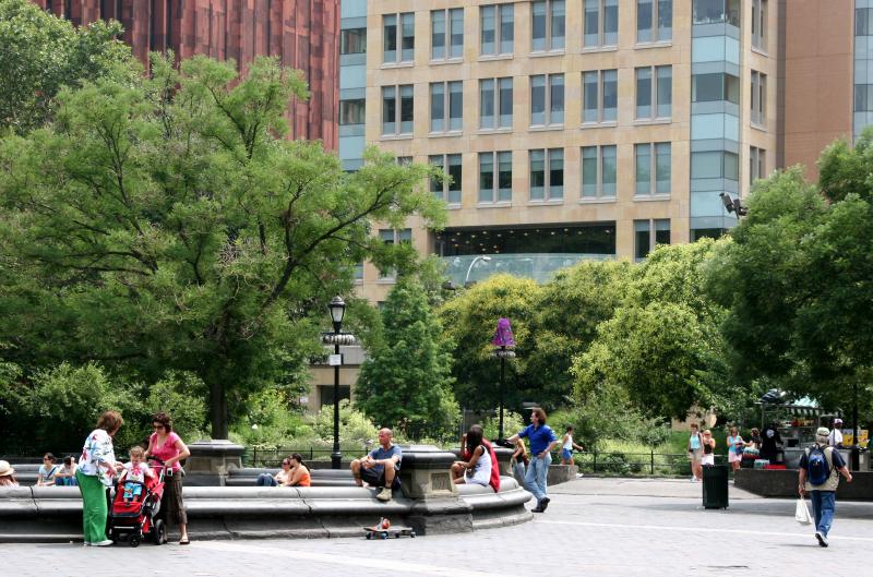 Fountain Plaza & NYU Student Affairs Building