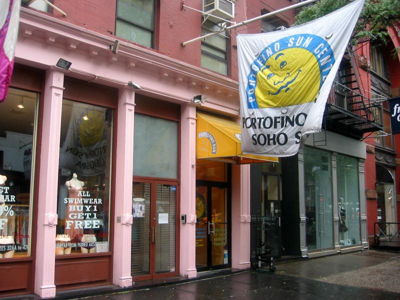 Swim Wear & Suntans on a Rainy Day above Prince Street