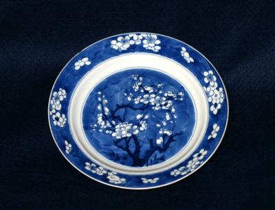 Chinese Blue Hawthorne Plate, Early 18th century