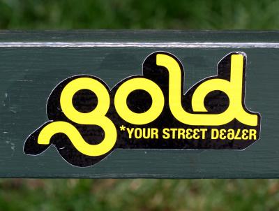 Gold Sign on Washington Square Park Bench