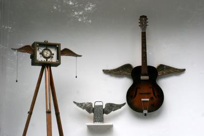 Winged Instruments in the Window of NYUs Washington Square East Gallery