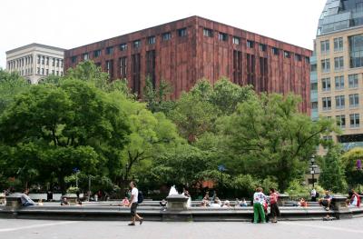 Fountain Plaza & NYU Library