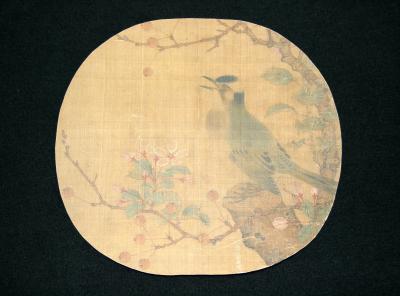 Chinese Fan Painting on Silk - Sung or Early Ming, 10 inches diameter