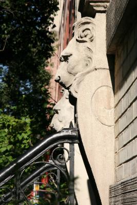 Lion Head Guardians at East 10th Street Stoop