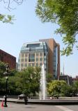 Washington Square Park Fountain, NYU Student Affairs and Library Buildings