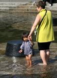 Cooling Off in the Fountain Pool at Washington Square Park