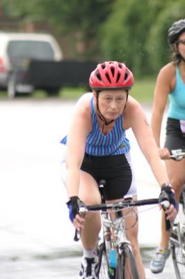 Looking determined out on the bike