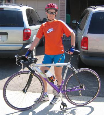 Margaret's Purple Peril complete with new purple tyres!