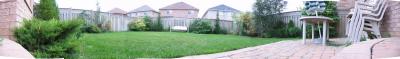 Panorama of our back garden 10th October 2005