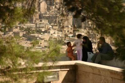 Picnic on the top of the world, roof of Citadel, Aleppo