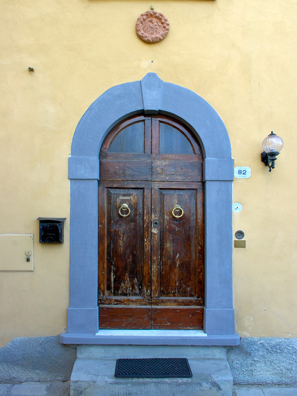 A front door on a Tuscan villa.