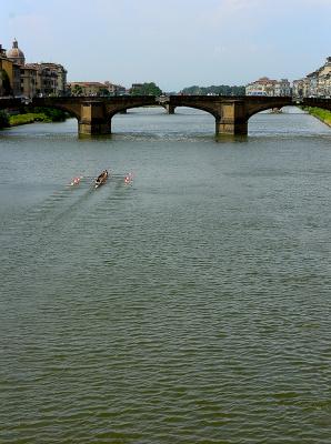 Racing skull on the Arno river.