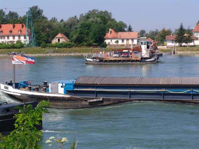 The ferry boat at Seltz  on the Rhein river