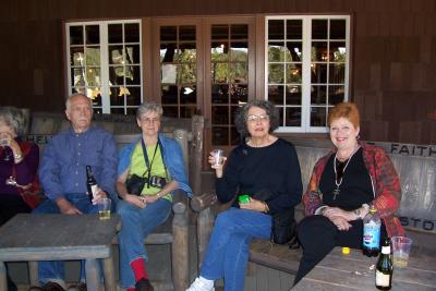 Relaxing at Old Faithful Lodge: Bruce, Janelle, Carol, Cindy
