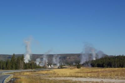 Other geysers near Old Faithful
