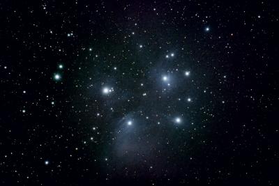 first attempt at m45  Canon 10d 7 exposures @ 5 minutes 11 exposures at 4 minutes all iso 800
Tak fs102 on g11 guided with short tube 80 and st4
