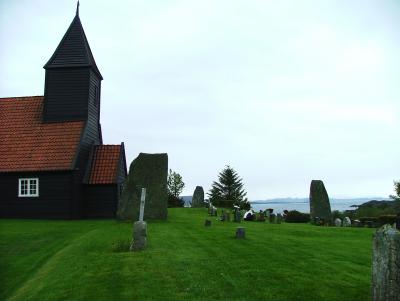 Vilnes Church at Atly with Three Grand Stones From before Christ