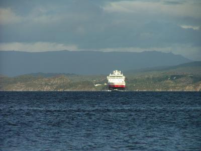 MS Finnmarken on its way from Bergen to Kirkenes