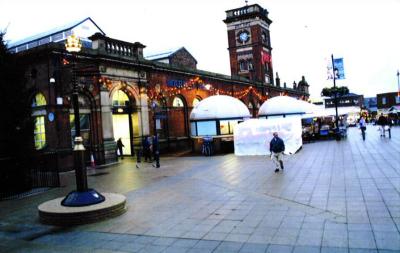 Victorian Market Hall in Ashton-under-Lyne before the fire that distroyed it. N 25