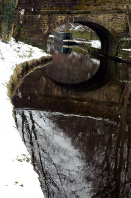 Uppermill Canal in Snow 100