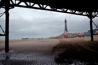 View of Blackpool from under peir