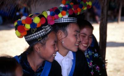 Laughing Hmong girls