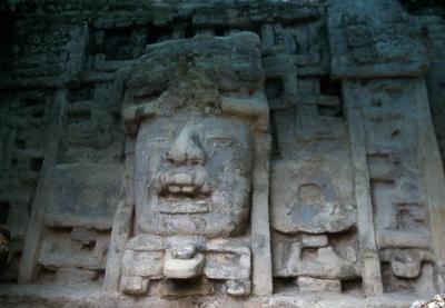 10' high stone face Lamanai
