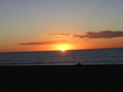 Sunset on the west beach