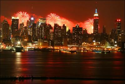 Macy's fireworks on the East River
