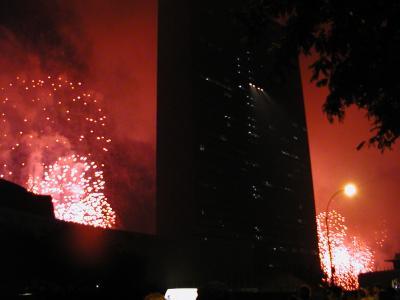 Fireworks around the U.N. Building
