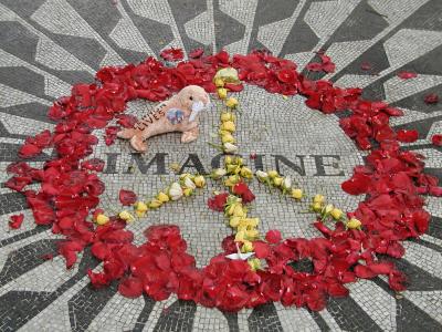 John Lennon memorial at Strawberry Fields