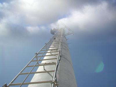 Cell tower under construction, in clouds?