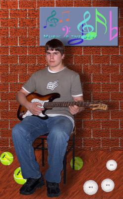 plays guitar as well as tennis and golf, Lesson 5 starts here
