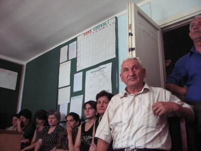 Principal of the school at the IDP camp.  These people are refugees from Shusha, forced to leave home  when Armenia invaded.