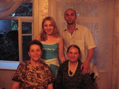 Natavan and Rustam with his mother and her grandmother.