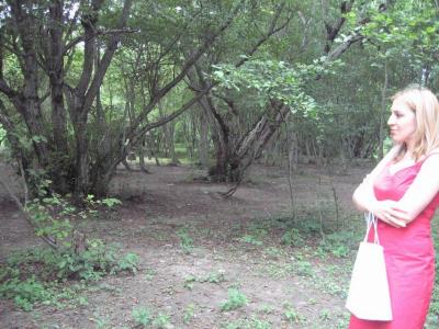 Natavan in her favorite U.S. dress enjoys nature.