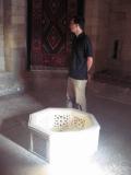 Mark enjoys the Shirvan Shahs Palace, oblivious to the spectral glow.